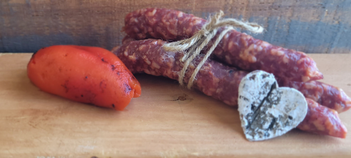 Saucisson sec aux poivrons grillés